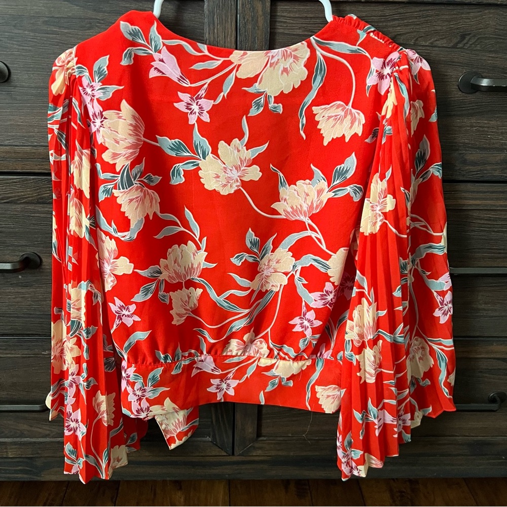 Astr The Label Button Wrap Blouse - image 6